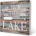 Lake Wooden Box Sign - Lake House Decor for the Home, Lake Life Decor, Lake Wooden Box Sign 5x5, Lake Life Gifts, Lake Decor, Wooden Signs for Home Decor