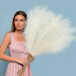 Ouddy Decor 8 Pcs Faux Pampas Grass Decor 38''/97cm Large Artificial Tall Grass Fluffy Fake Plants Floor Vase Filler for Wedding Home Bedroom Boho Decorations, Beige