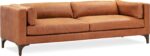 POLY & BARK Argan 93" Sofa in Full-Grain Pure-Aniline Italian Tanned Leather in Cognac Tan