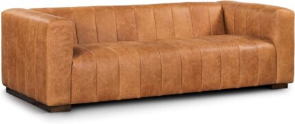 POLY & BARK Canale 86" Sofa in Full-Grain Pure-Aniline Italian Leather in Cognac Tan