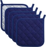 Pot Holders Clearance for Kitchen Heat Resistant Potholder, Hot Pads, Trivet for Cooking and Baking (5, Dark Blue)