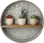 Primitives by Kathy Distressed Wall Shelf, 12.5 in Diameter, Metal and Wood