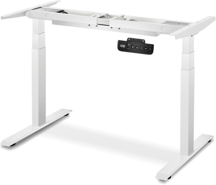 Redlife Electric Standing Desk Frame,Dual Motor Adjustable Height Desk Legs Up to 47.2", Office Desk Base for Rising Desk, Work Desk for Home Office, (White Frame Only)