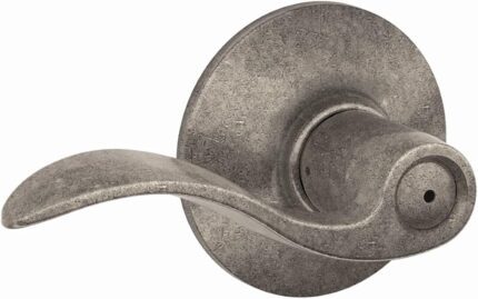 SCHLAGE Accent Lever Bed and Bath Lock in Distressed Nickel