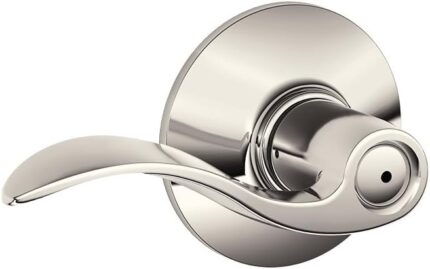 SCHLAGE Accent Lever Bed and Bath Lock in Polished Nickel - F40 ACC 618