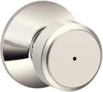 SCHLAGE F40 BWE 618 Bowery Knob Bed and Bath, Polished Nickel