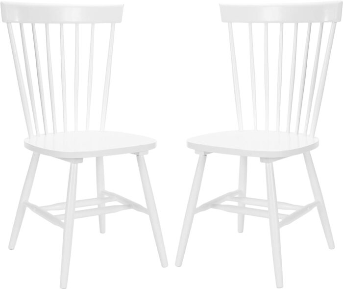 Safavieh American Homes Collection Parker Country Farmhouse White Spindle Side Chair (Set of 2) Foam