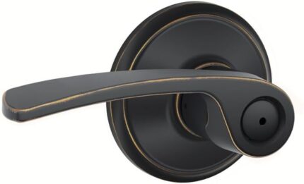 Schlage F40 MER 716 16-080 10-027 Merano Bed and Bath Lever, Aged Bronze