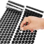 Self Adhesive Dots - 0.59" Diameter Waterproof Sticky Back Hook Dot Loop Dot for School, Office, Home, Mounting Arts & Crafts (Black-0.59', 1200)