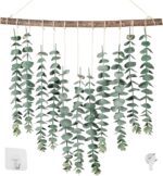 Sggvecsy 17.7‘’Eucalyptus Wall Hanging Artificial Eucalyptus Plant Fake Greenery Vine Boho Wall Decor for Apartment Bathroom Bedroom Kitchen Farmhouse Home Living Room Office Decorations