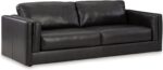 Signature Design by Ashley Amiata Modern Leather Match Sofa with Non-skid Legs, Black