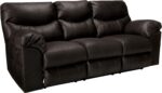 Signature Design by Ashley Boxberg Oversized Faux Leather Manual Pull Tab Reclining Sofa, Dark Brown