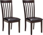 Signature Design by Ashley Hammis Rake Back Dining Room Chair, Set of 2, Dark Brown, 43.00"W x 20.00"D x11.25"H