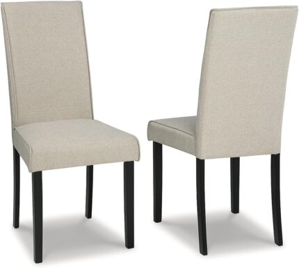 Signature Design by Ashley Kimonte Upholstered 19" Parsons Dining Chair, 2 Count, Beige