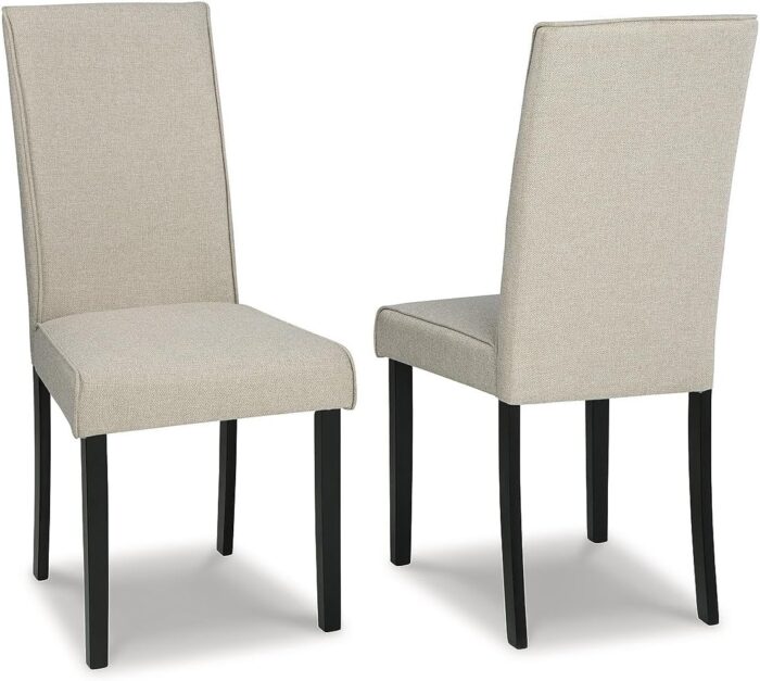 Signature Design by Ashley Kimonte Upholstered 19" Parsons Dining Chair, 2 Count, Beige