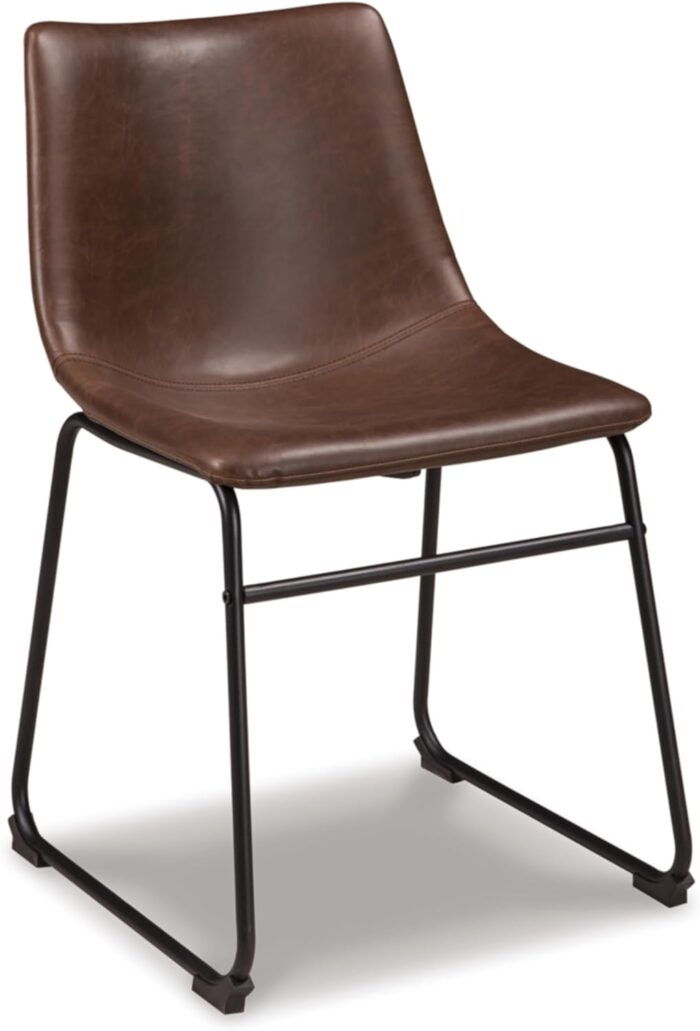 Signature Design by Ashley Mid Century Centiar 18.75" Dining Bucket Chair, 2 Count, Black and Brown