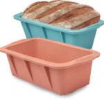 Silicone Bread Loaf Pan, 2 PCS Rectangular Non-Stick Baking Mold Pans for Oven, Bread, Cake, Easy Release