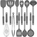 Silicone Kitchen Cooking Utensils Set with Stainless Steel Handle, Spatula Set Utensil Set, Cooking Utensil Set,Kitchen Tools Gadgets for Nonstick Cookware