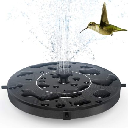 Solar Fountain, Floating Solar Powered Water Fountain Pump for Bird Bath, Garden, Pond, Pool, Outdoor (1W)