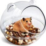 TieLishor Hamster Bathtub,Hamster Bathroom,Sand Bath Container,Hamster Toilet and Sandbox Dust Bathtub,Hamster Bed,Sand Bath Box for Hamster Cage Accessories (L 5.5x5.5x4.3 inch)