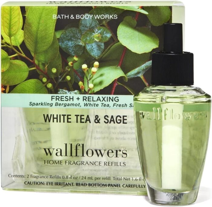 Wallflowers Bath Body Works Fragrance Refill Bulb 2 Pack White Tea & Sage