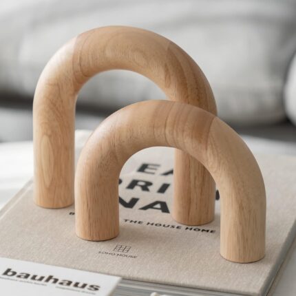 Wood Arch Decorative Objects - Suitable for Coffee Table Decor, Neutral Home Decor for Shelves, Shelf Decor Aesthetic, Modern Bookshelf Decor, Entryway Decor, Home Decorations for Living Room