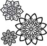 Zzbakress 3 Pieces Metal Flowers Wall Decor, Black Wall Decor, Flower Art Wall Decor Farmhouse Wall Decor Multiple Flowers Hanging Decor for Bathroom Living Room Garden Office (Black Elegant)