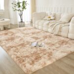 annadaif 6x9 Large Fluffy Rug for Bedroom, Beige Fuzzy Area Rugs for Living Room, Plush Shaggy Bedside Rug, Non-Skid Soft Carpet for Indoor Home, Nursery and Living Room Decor